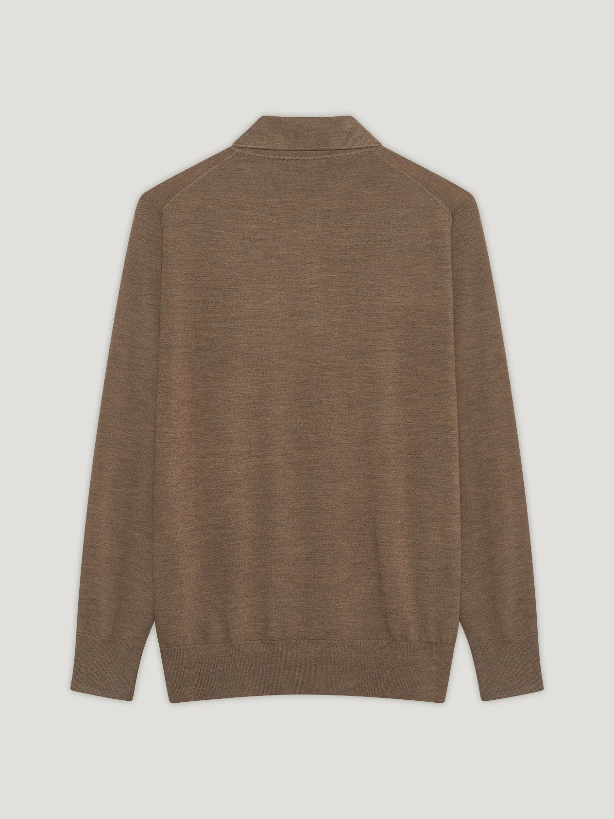 Brown 3 Button Merino Polo Shirt - Image 8