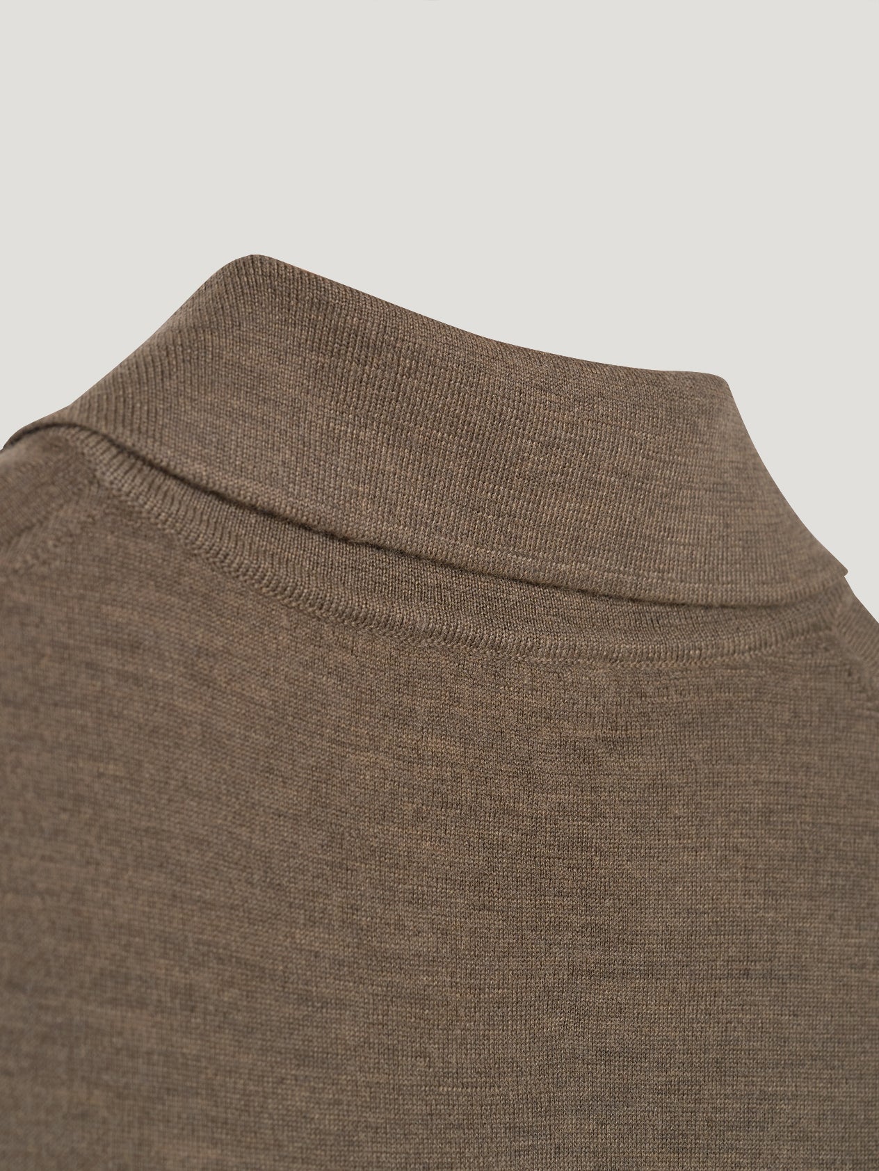 Brown 3 Button Merino Polo Shirt - Image 9