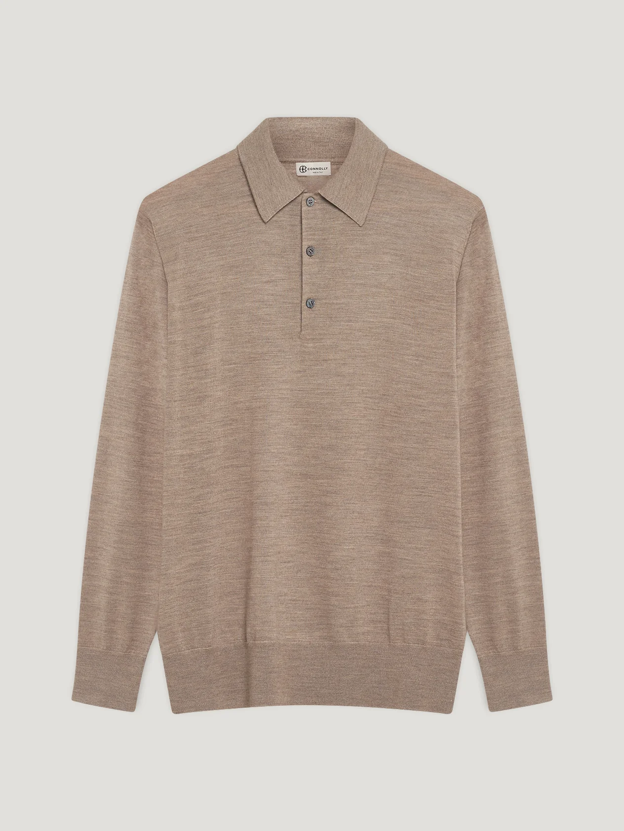 Natural 3 Button Merino Polo Shirt