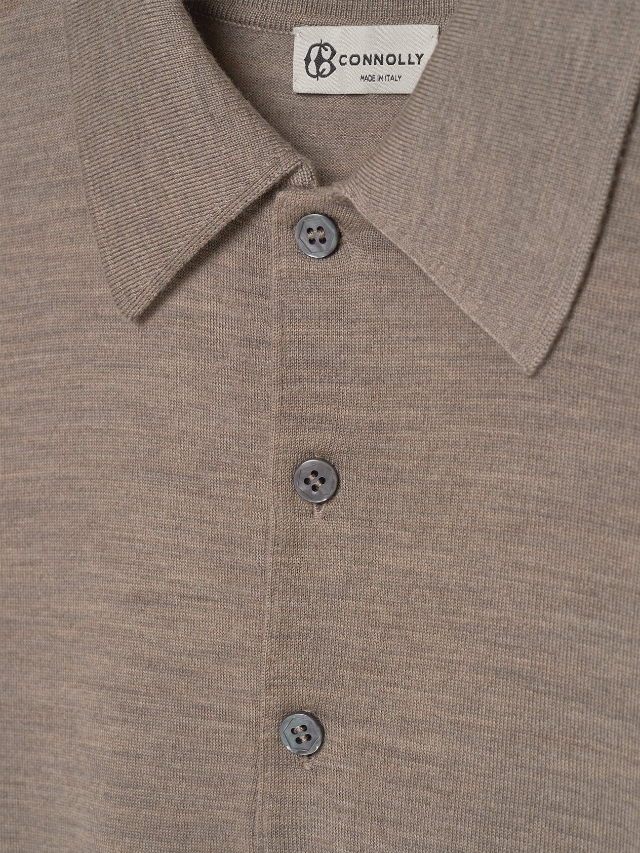 Natural 3 Button Merino Polo Shirt - Image 2