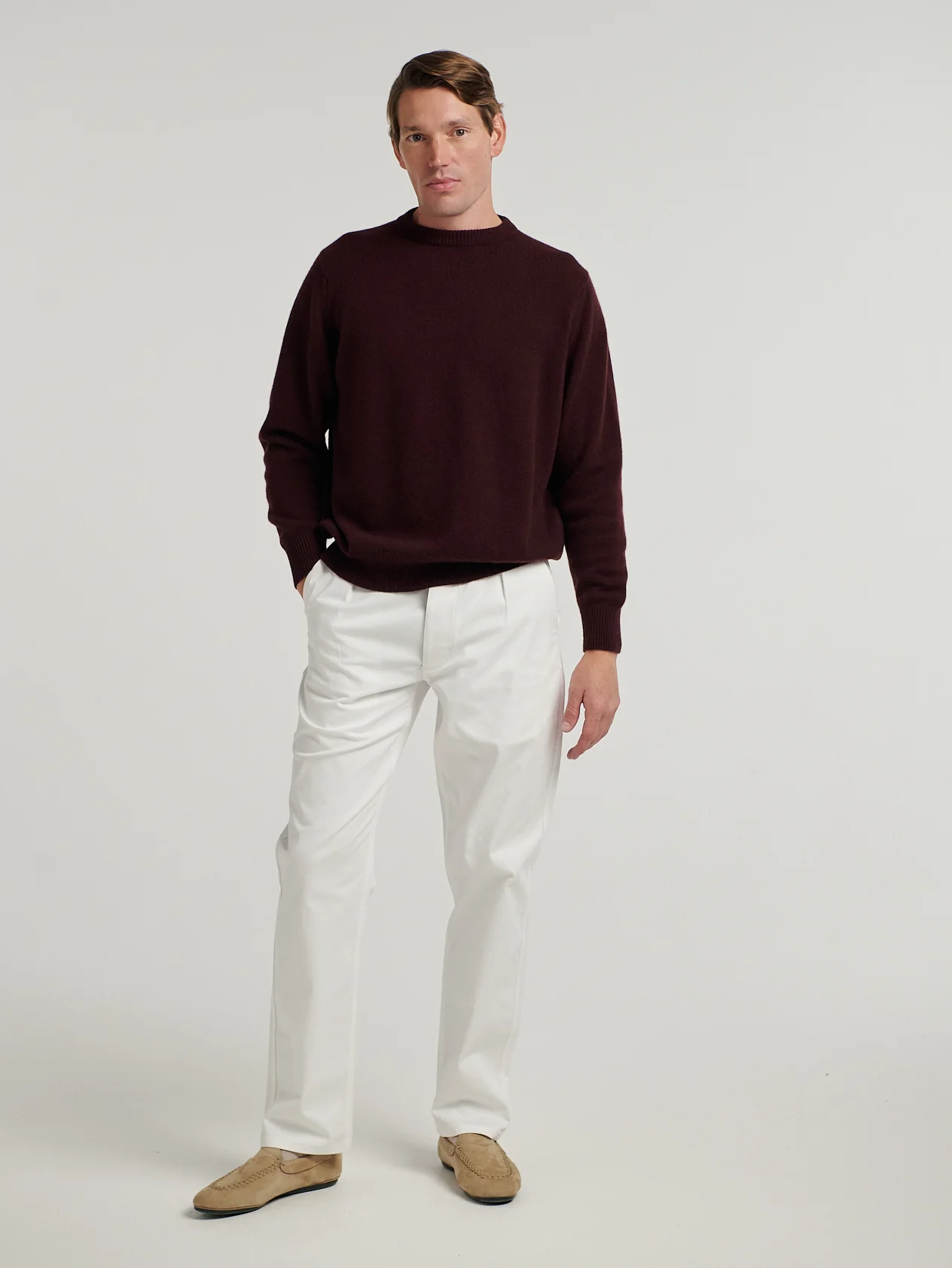 Burgundy 4 Ply Favourite Sweater - Image 4