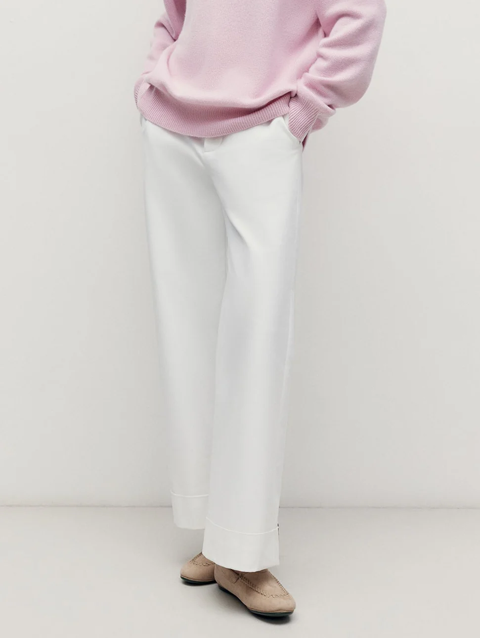 Pale Pink 4 Ply Favourite Sweater - Image 2