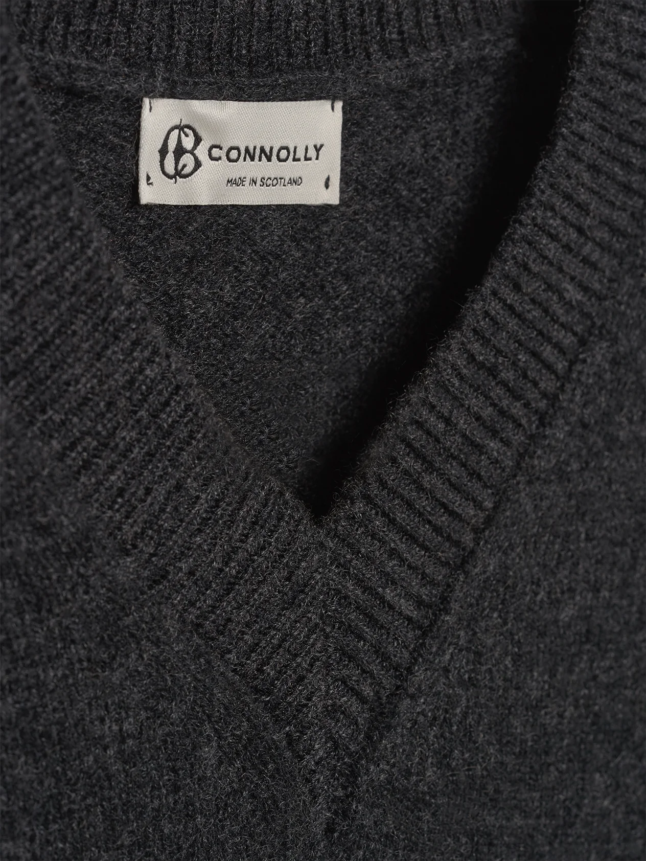 Charcoal 4 Ply Favourite V Neck Sweater - Image 4