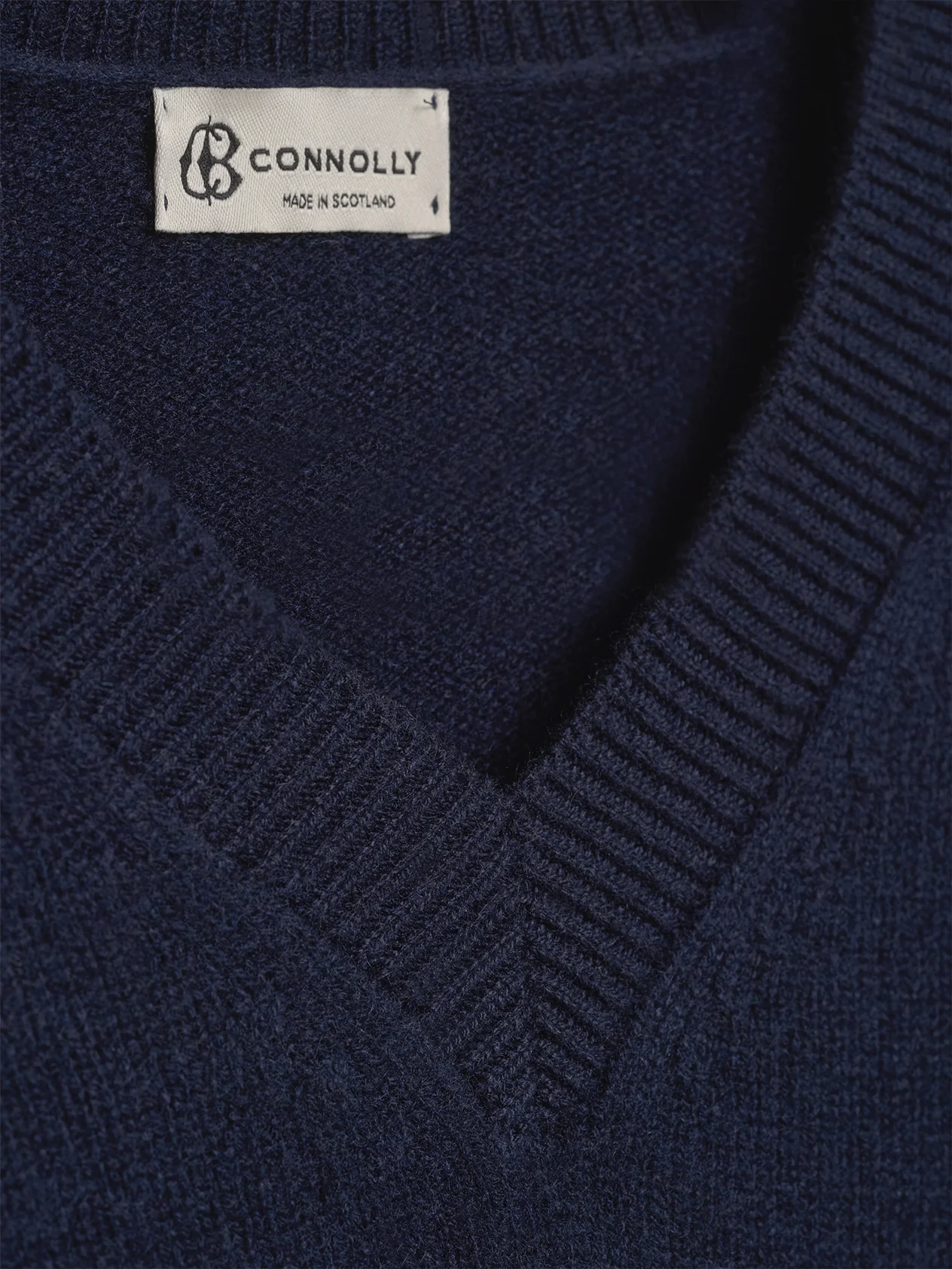 Navy 4 Ply Favourite V Neck Sweater - Image 2