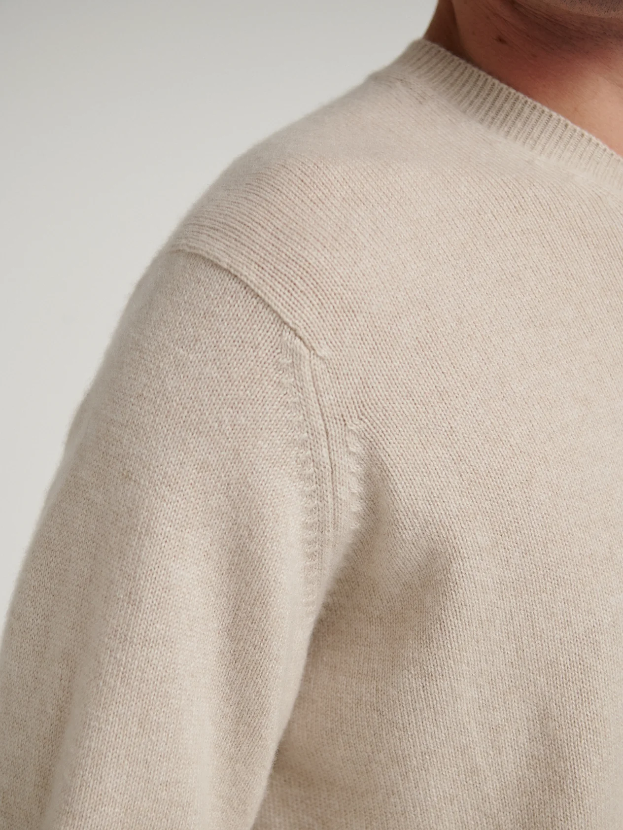 Oat 4 Ply Favourite V Neck Sweater - Image 5