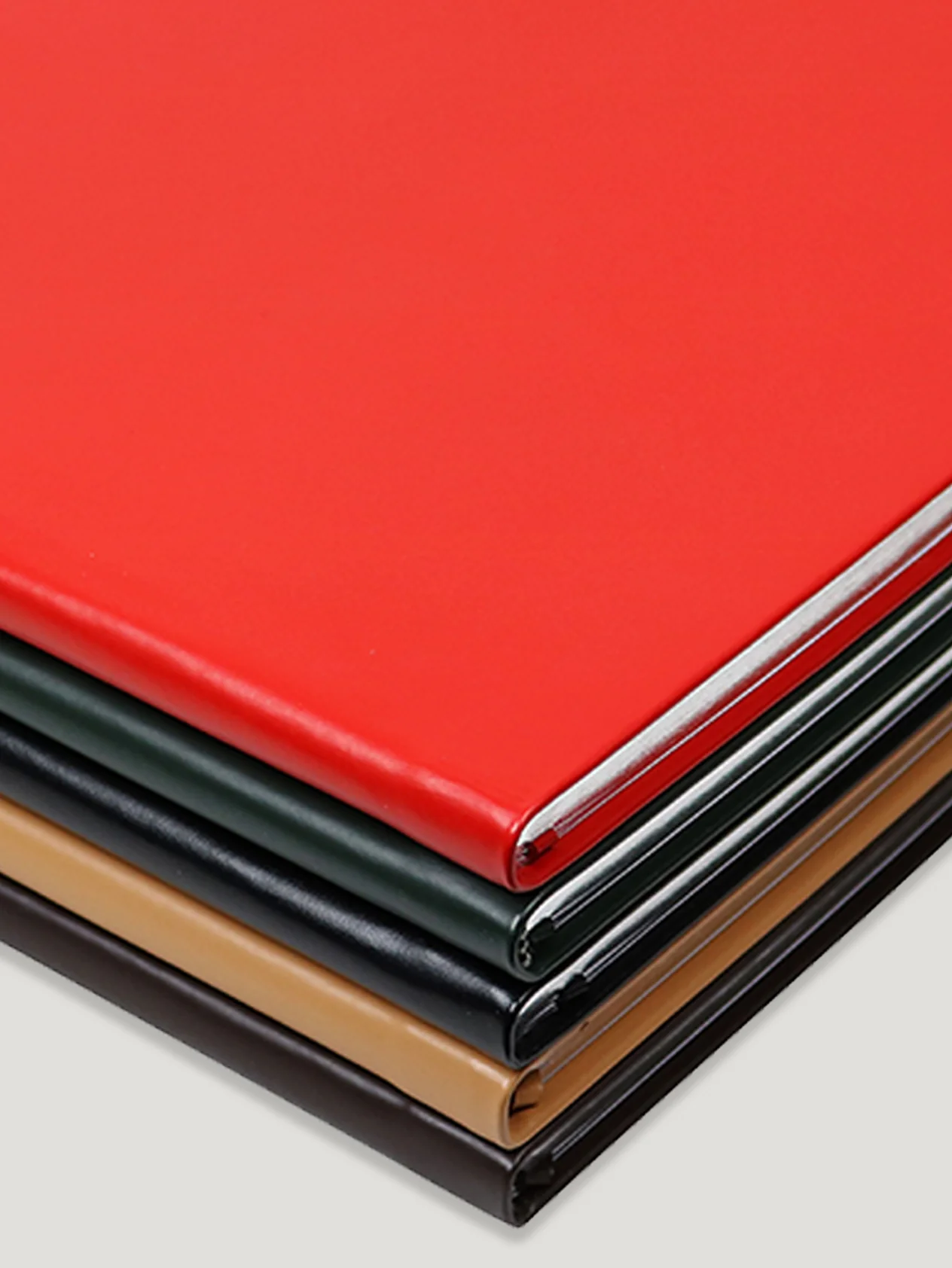 Red A4 Leather Bound Notebook - Image 4