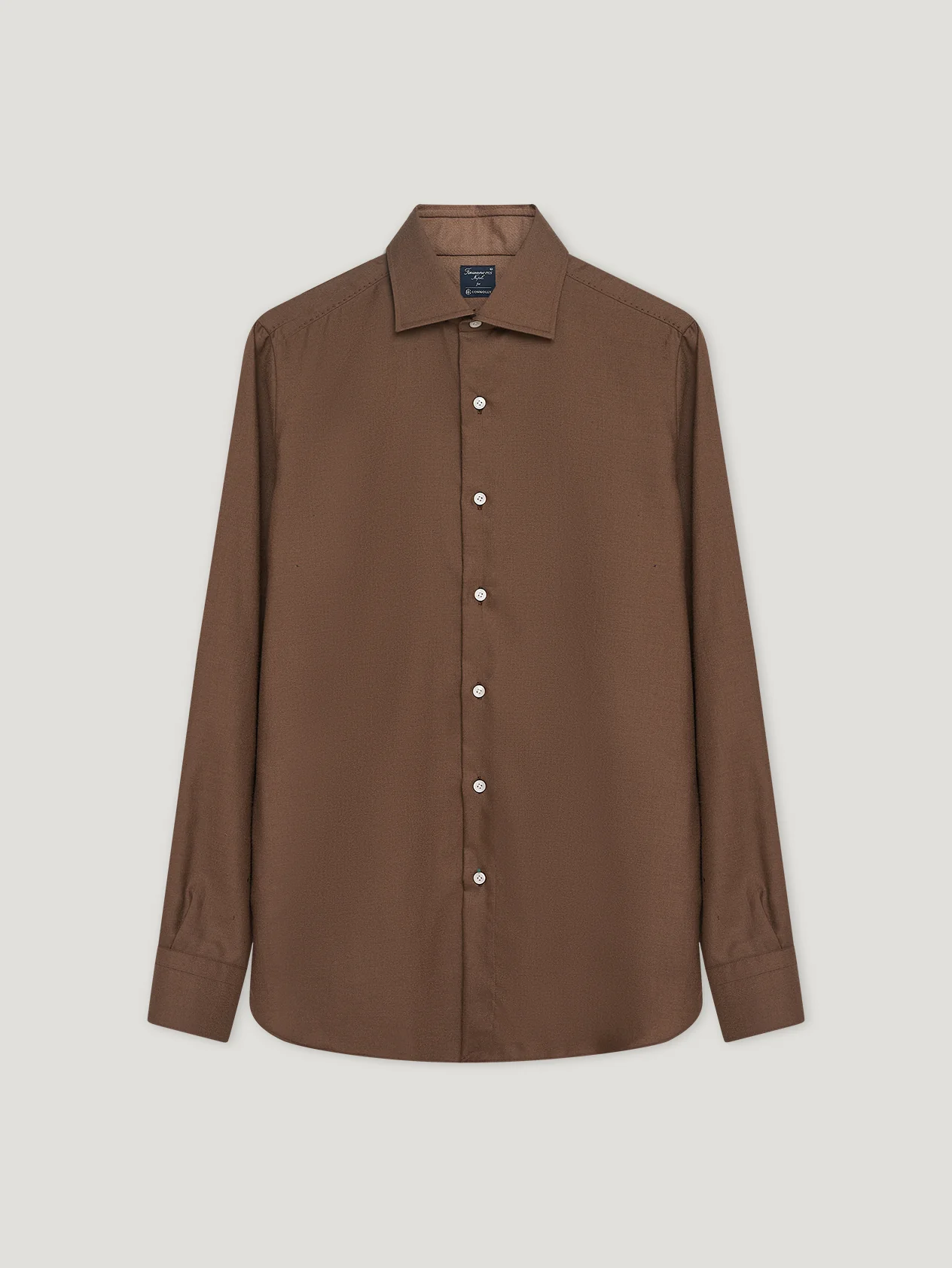 Brown Cashmere Hand Finish Shirt - Image 2