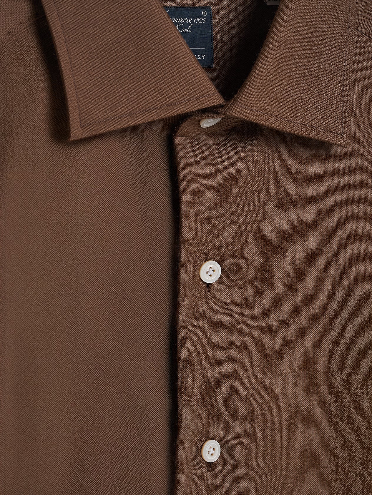 Brown Cashmere Hand Finish Shirt - Image 4
