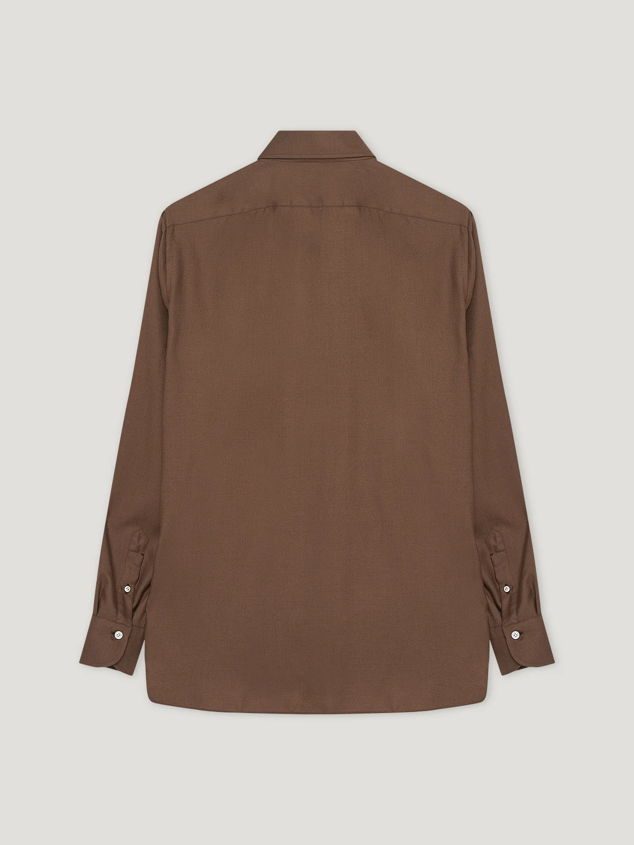 Brown Cashmere Hand Finish Shirt - Image 5