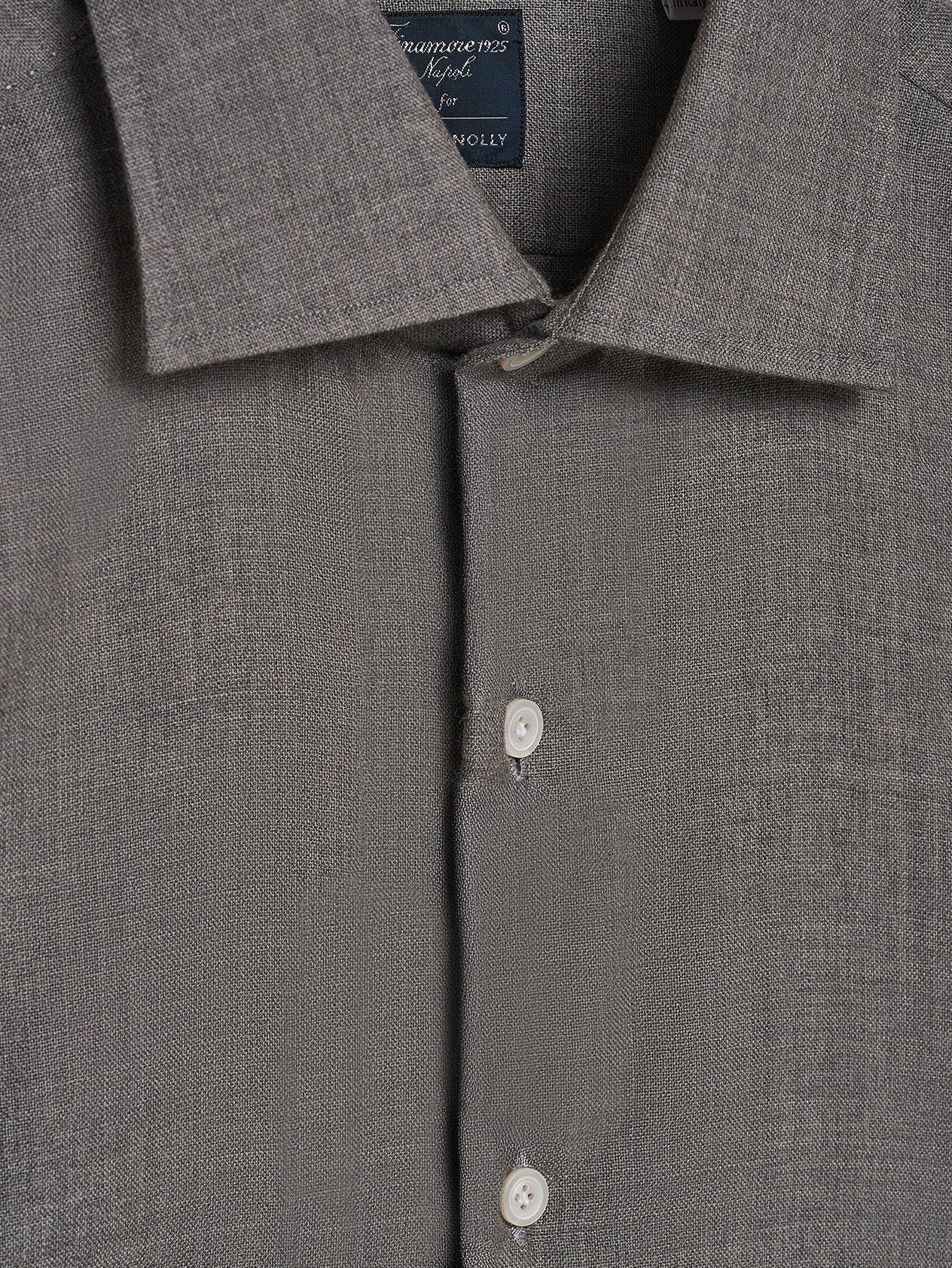 Grey Cashmere Hand Finish Shirt - Image 2