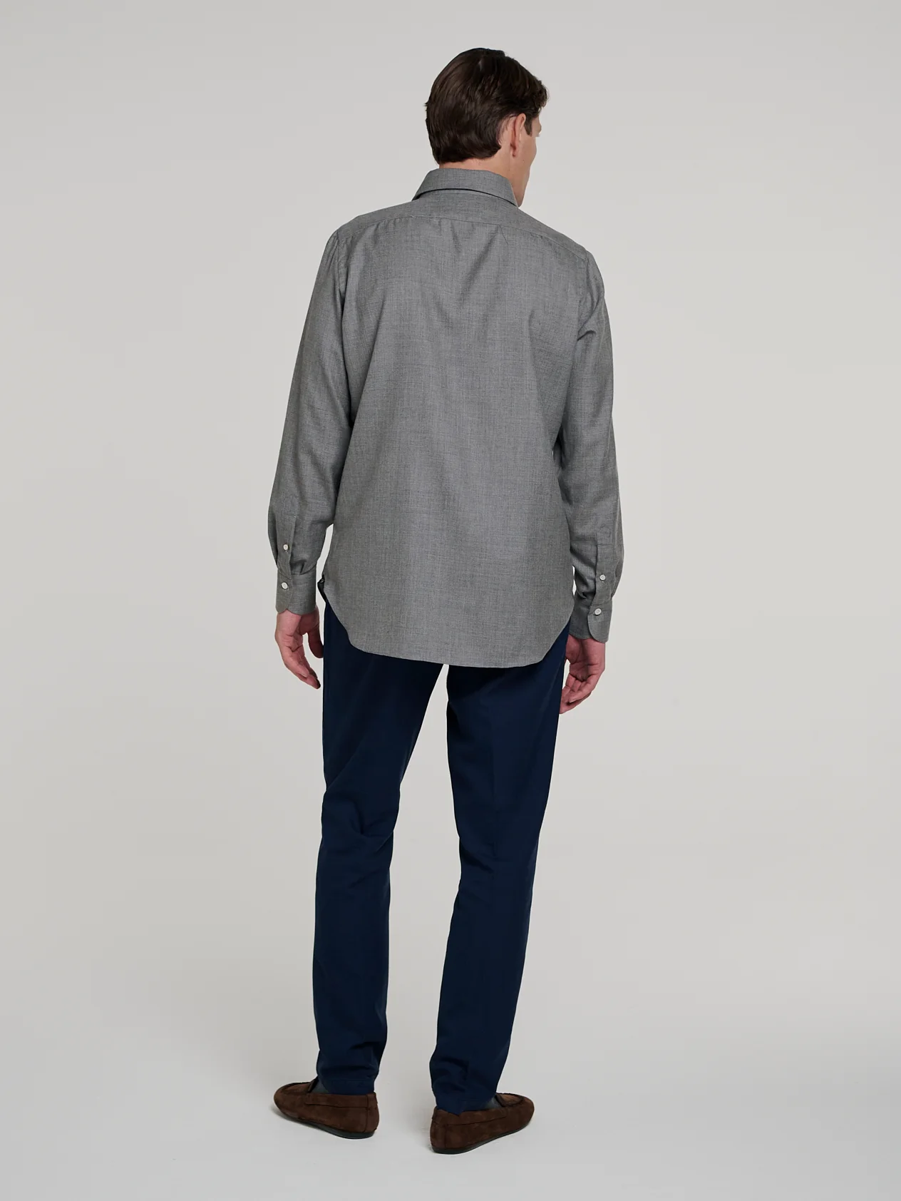 Grey Cashmere Hand Finish Shirt - Image 6