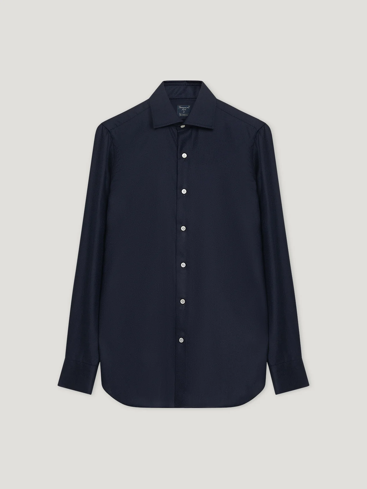 Navy Cashmere Hand Finish Shirt