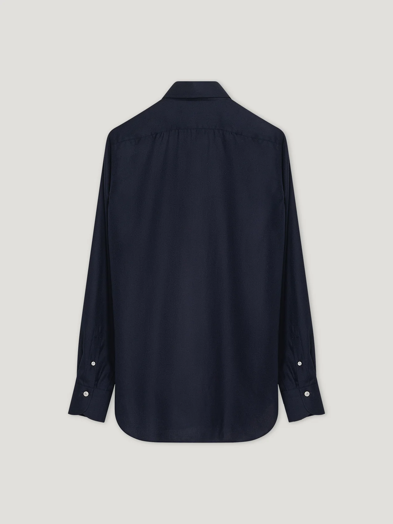 Navy Cashmere Hand Finish Shirt - Image 3