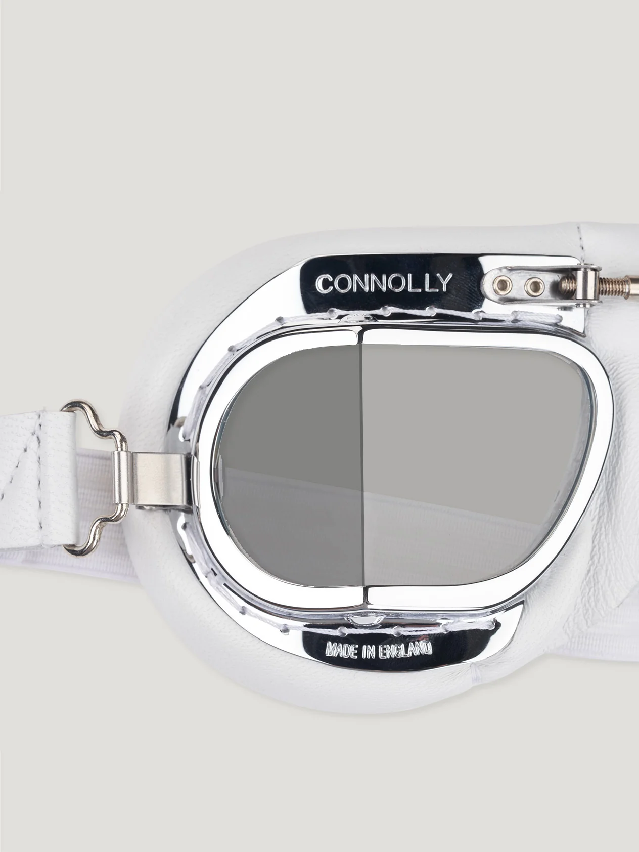 White CB Tinted Driving Goggles - Image 3