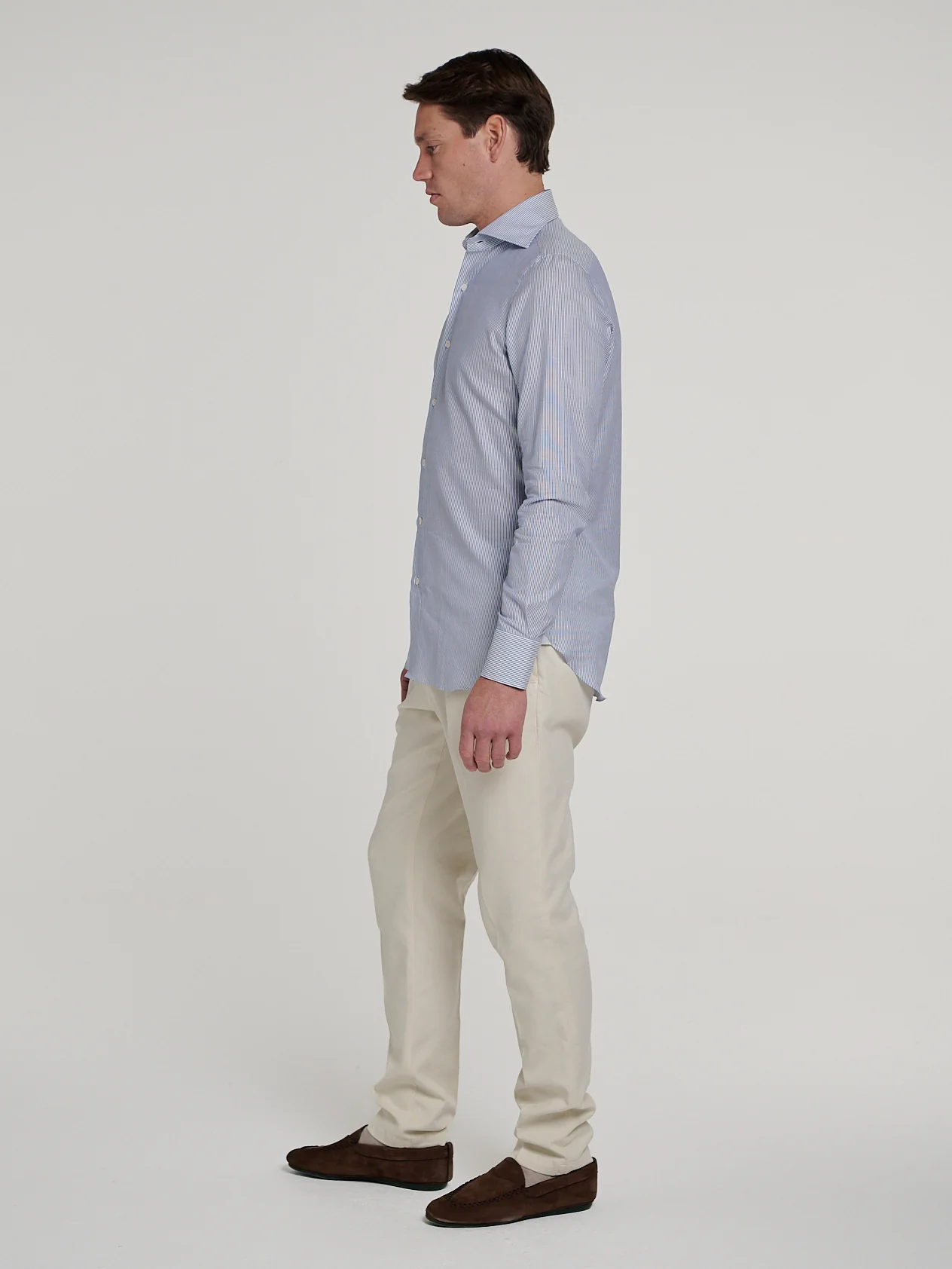 Royal Blue Chambray Hand Finish Shirt - Image 3