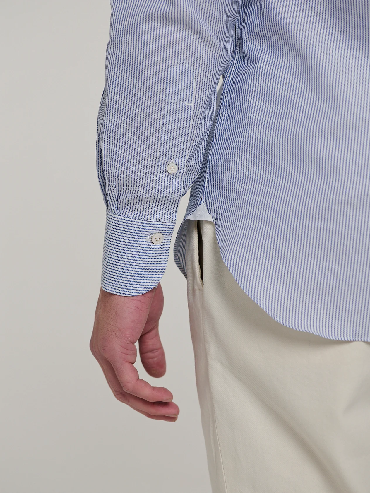 Royal Blue Chambray Hand Finish Shirt - Image 5