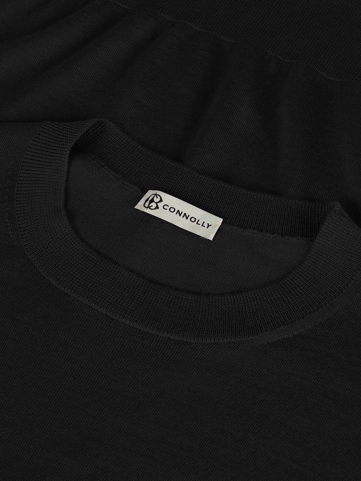 Black Classic Cashmere & Silk T-Shirt - Image 2