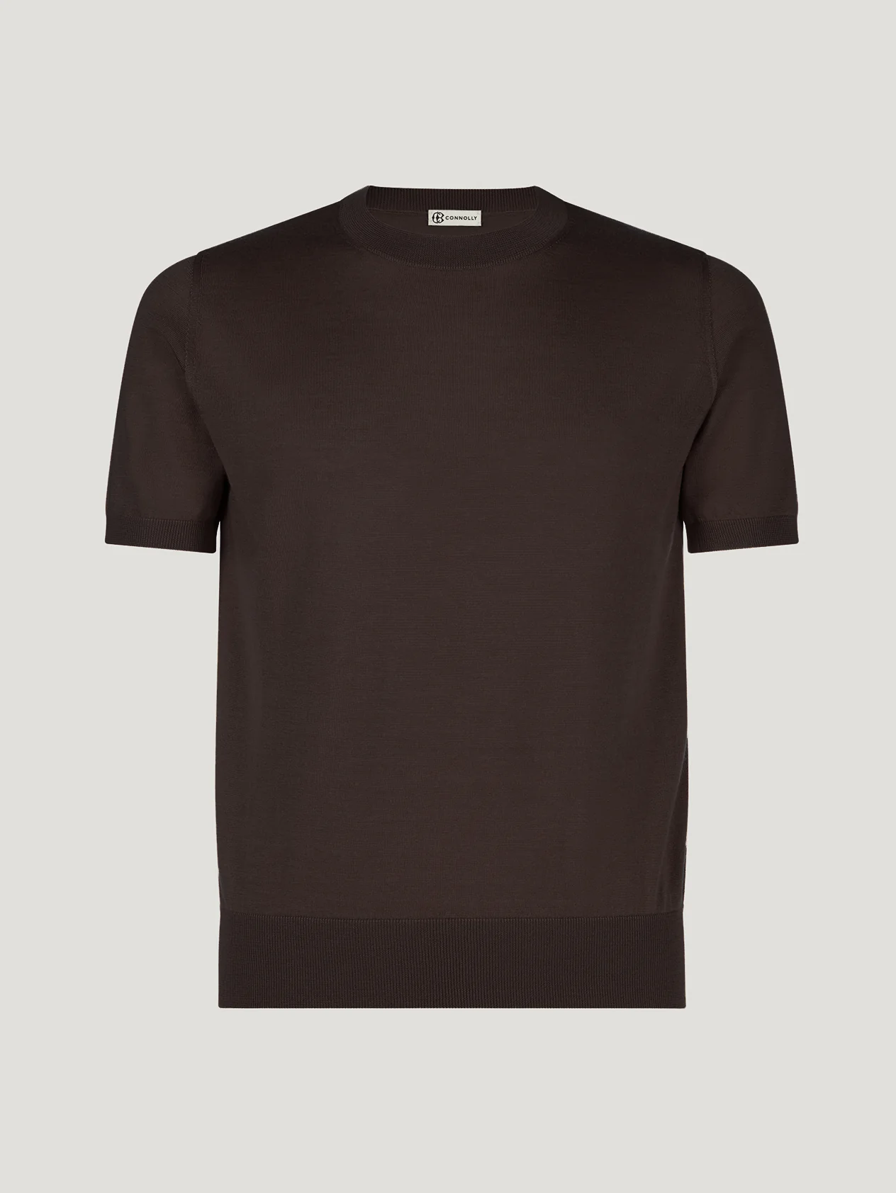 Dark Brown Classic Cashmere & Silk T-Shirt