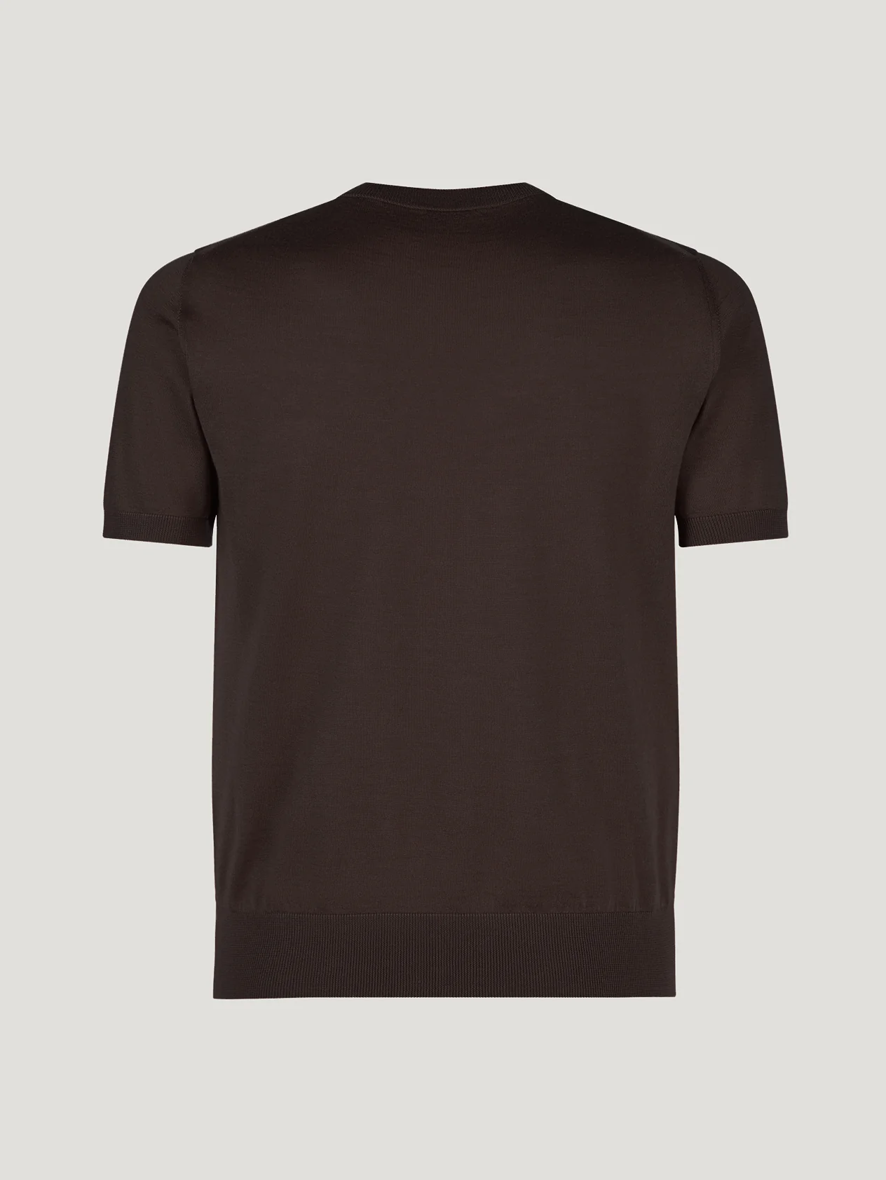 Dark Brown Classic Cashmere & Silk T-Shirt - Image 2