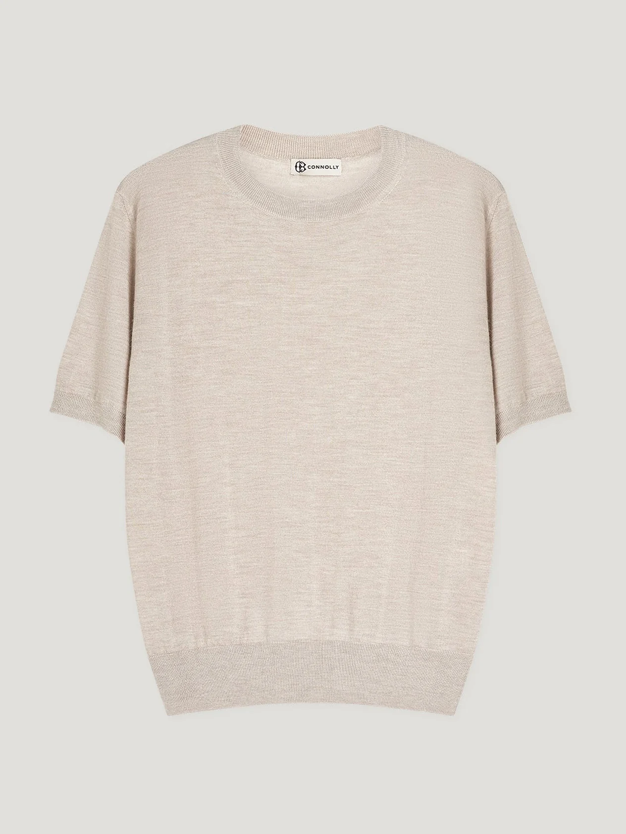 Ecru Classic Cashmere & Silk T-Shirt