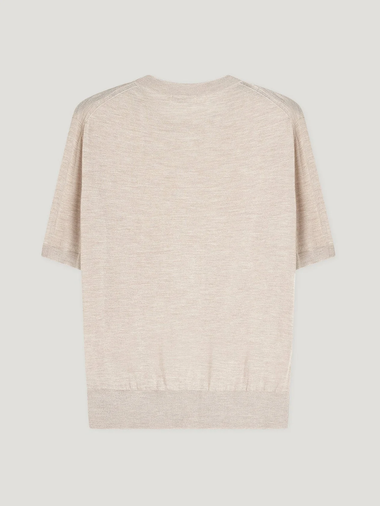 Ecru Classic Cashmere & Silk T-Shirt - Image 2