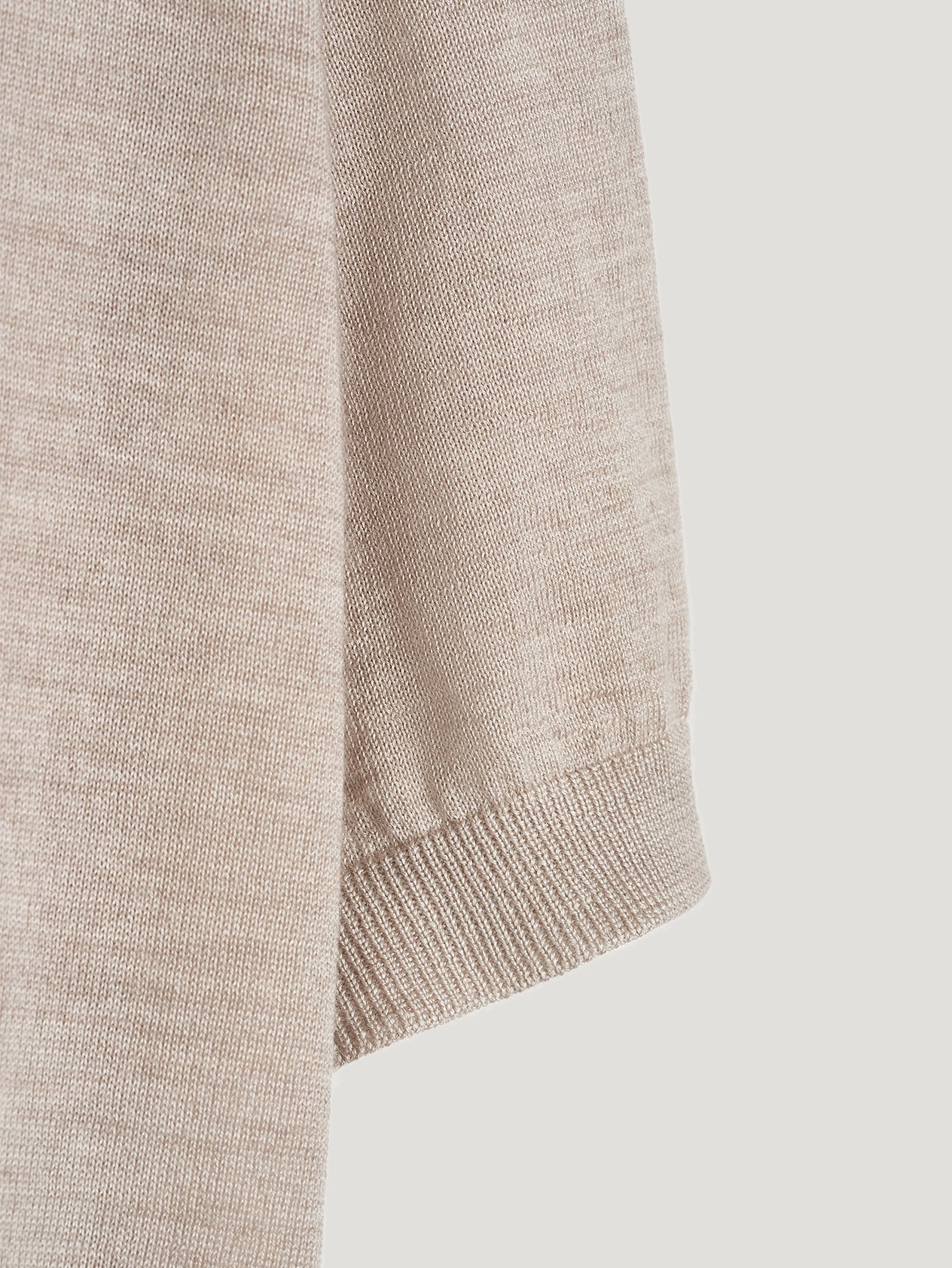 Ecru Classic Cashmere & Silk T-Shirt - Image 3