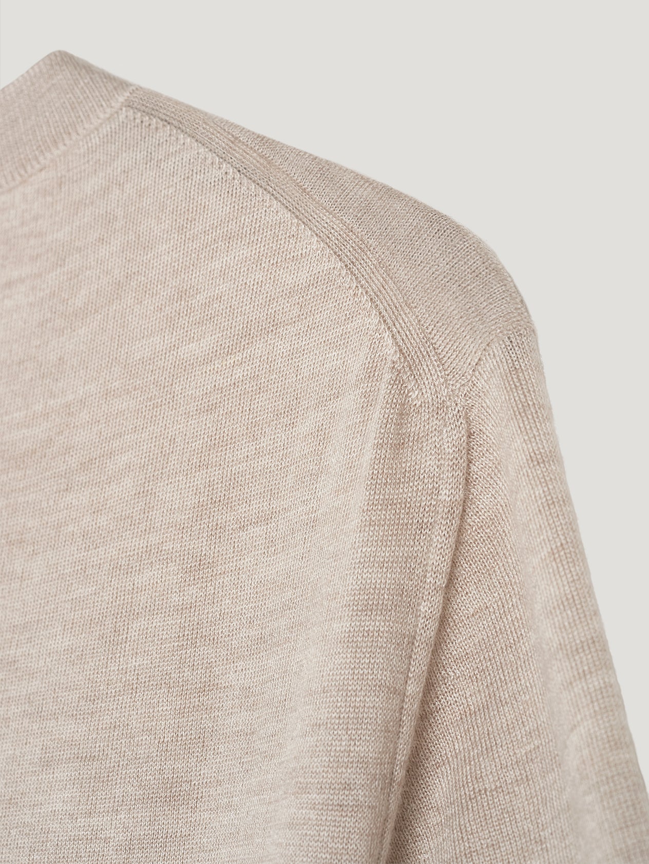 Ecru Classic Cashmere & Silk T-Shirt - Image 5