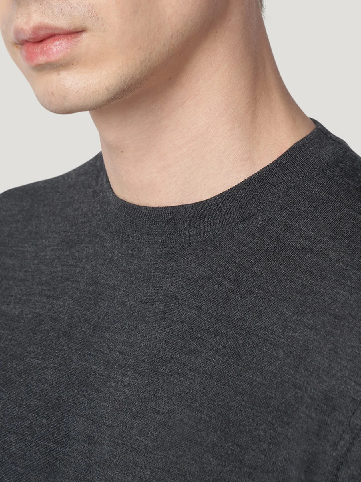 Charcoal Classic Merino Crew Neck - Image 2