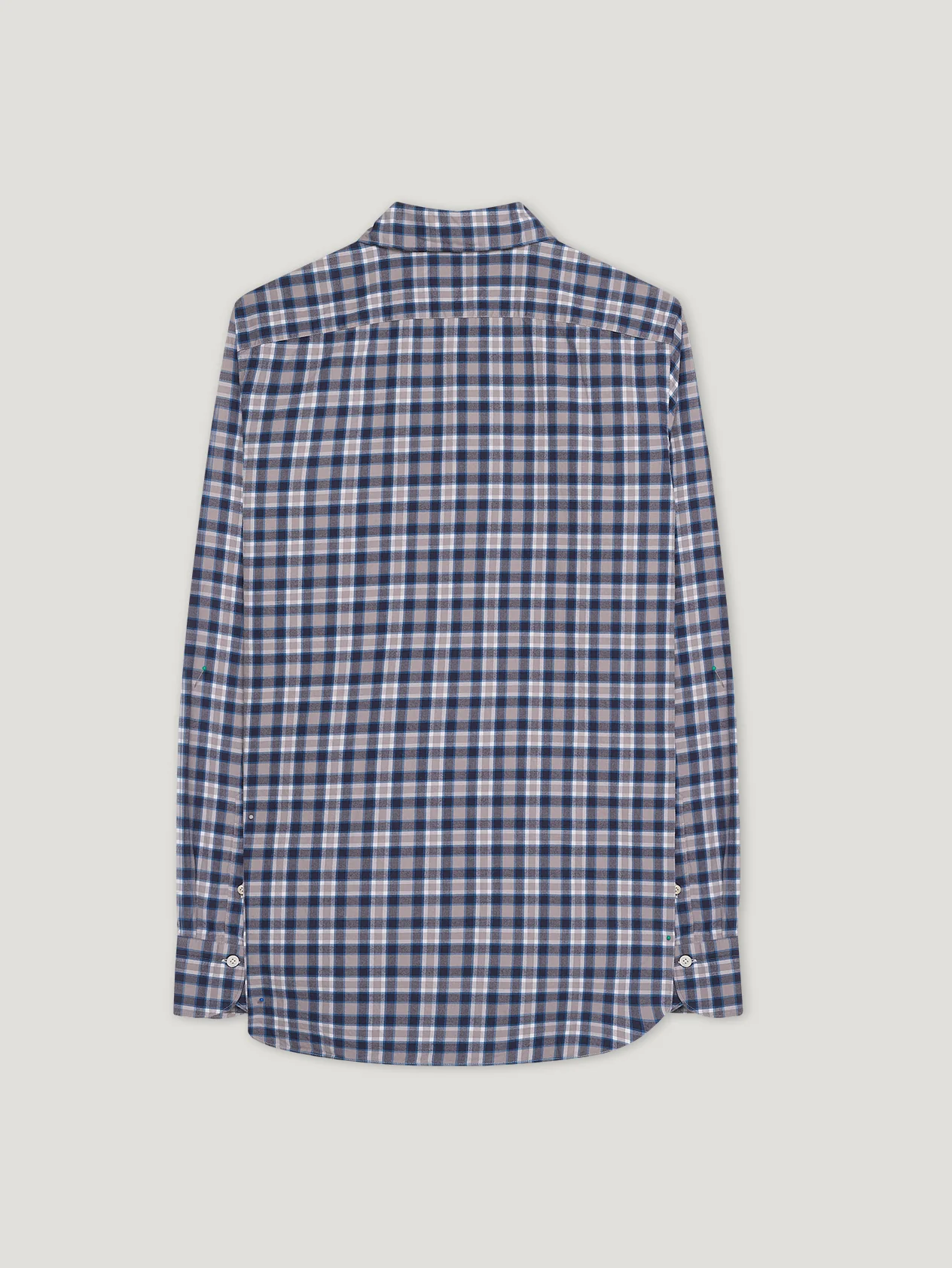Beige/ Blue Comfort Hand Finish Shirt - Image 5