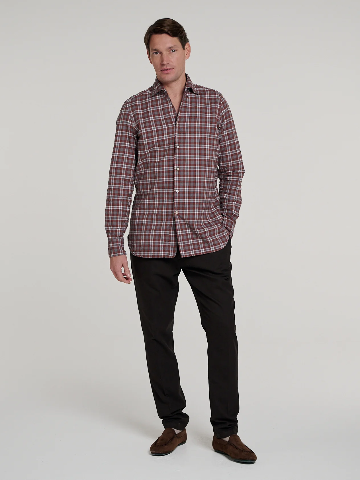 Tobacco/Grey Comfort Hand Finish Shirt - Image 4