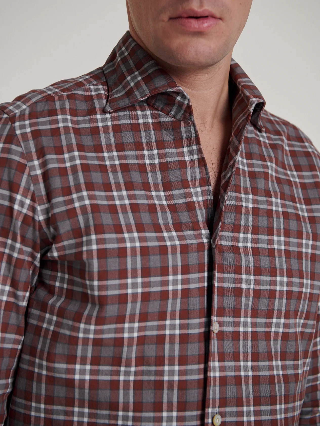 Tobacco/Grey Comfort Hand Finish Shirt - Image 6
