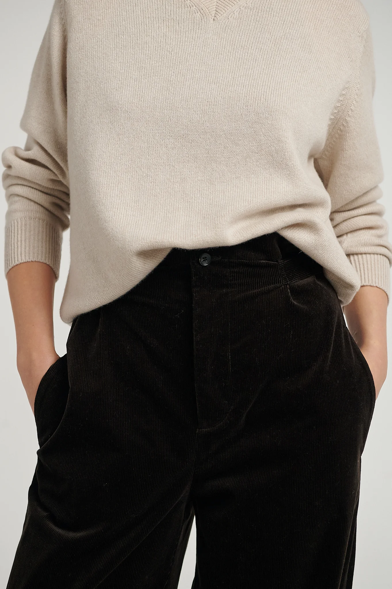Brown Cord Sash Trousers - Image 4