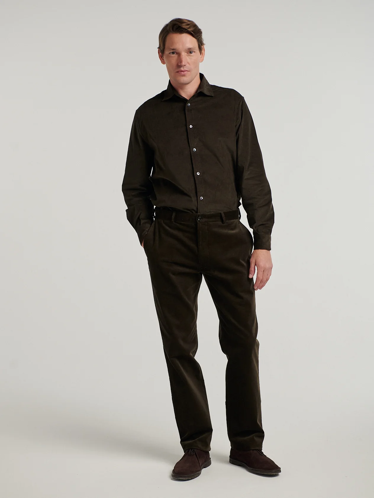 Dark Brown Cord Trousers - Image 10