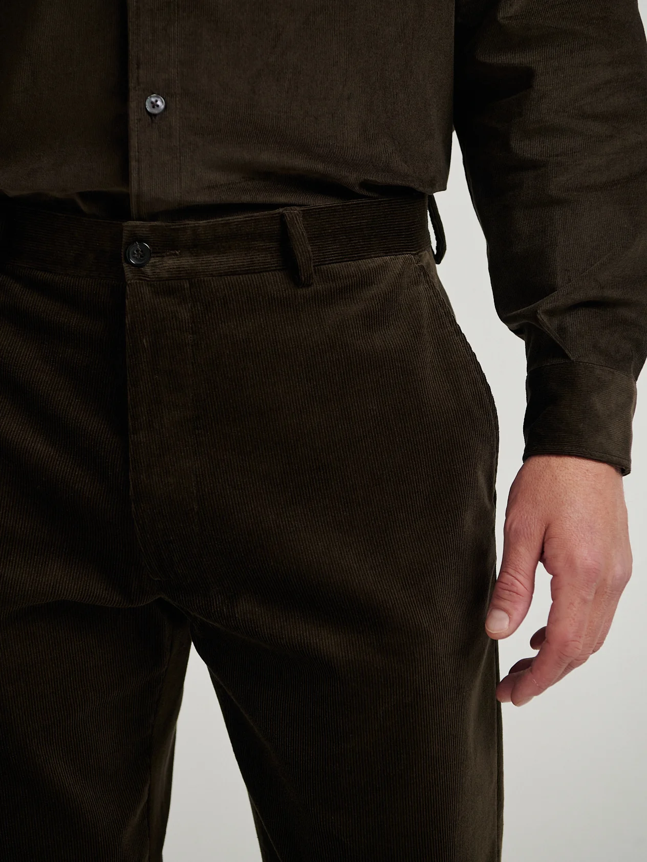 Dark Brown Cord Trousers - Image 3