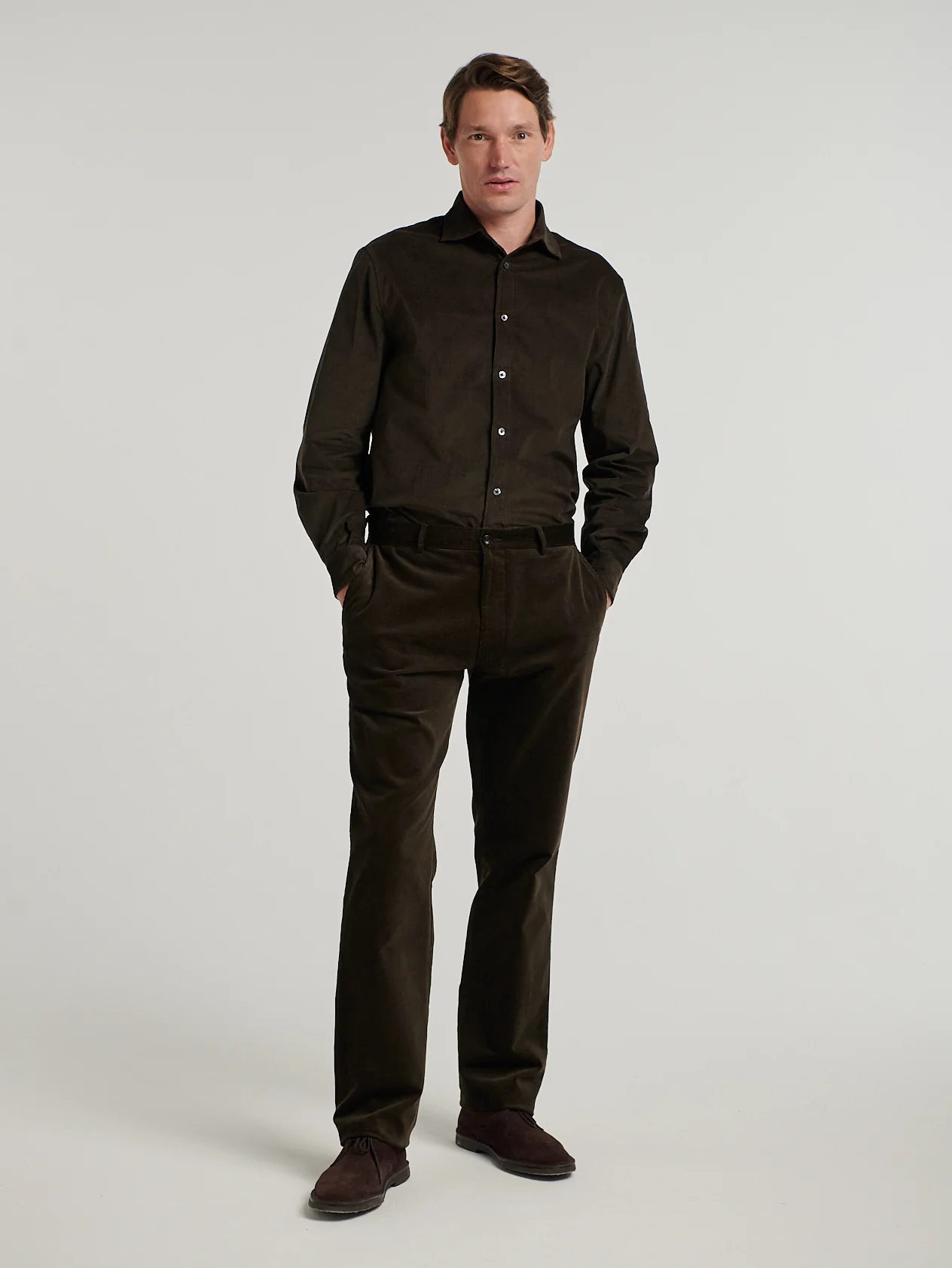Dark Brown Cord Trousers - Image 7