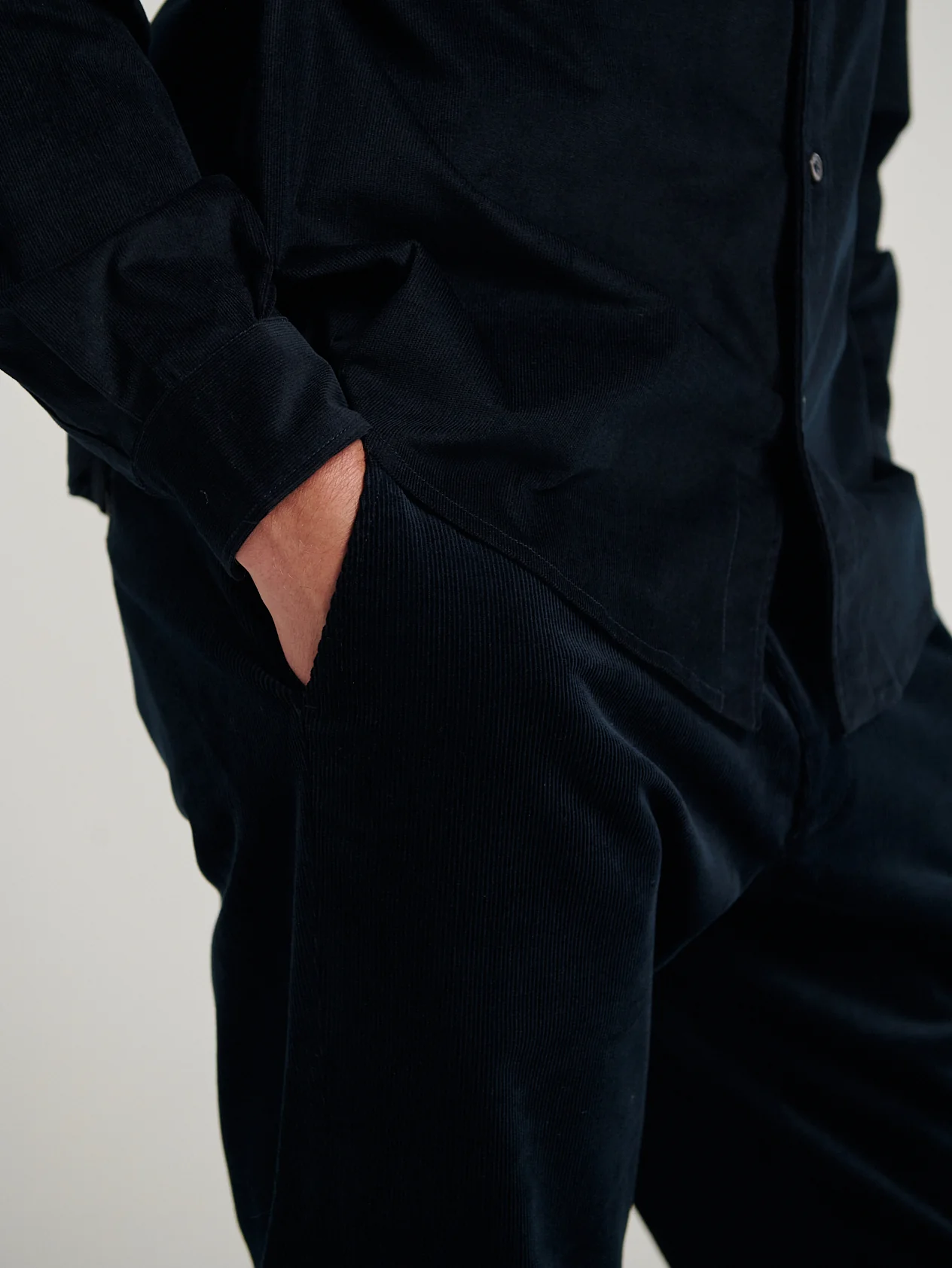 Navy Cord Trousers - Image 3