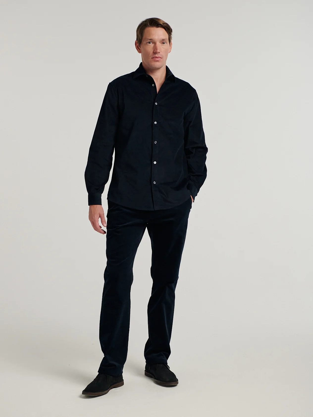 Navy Cord Trousers - Image 4