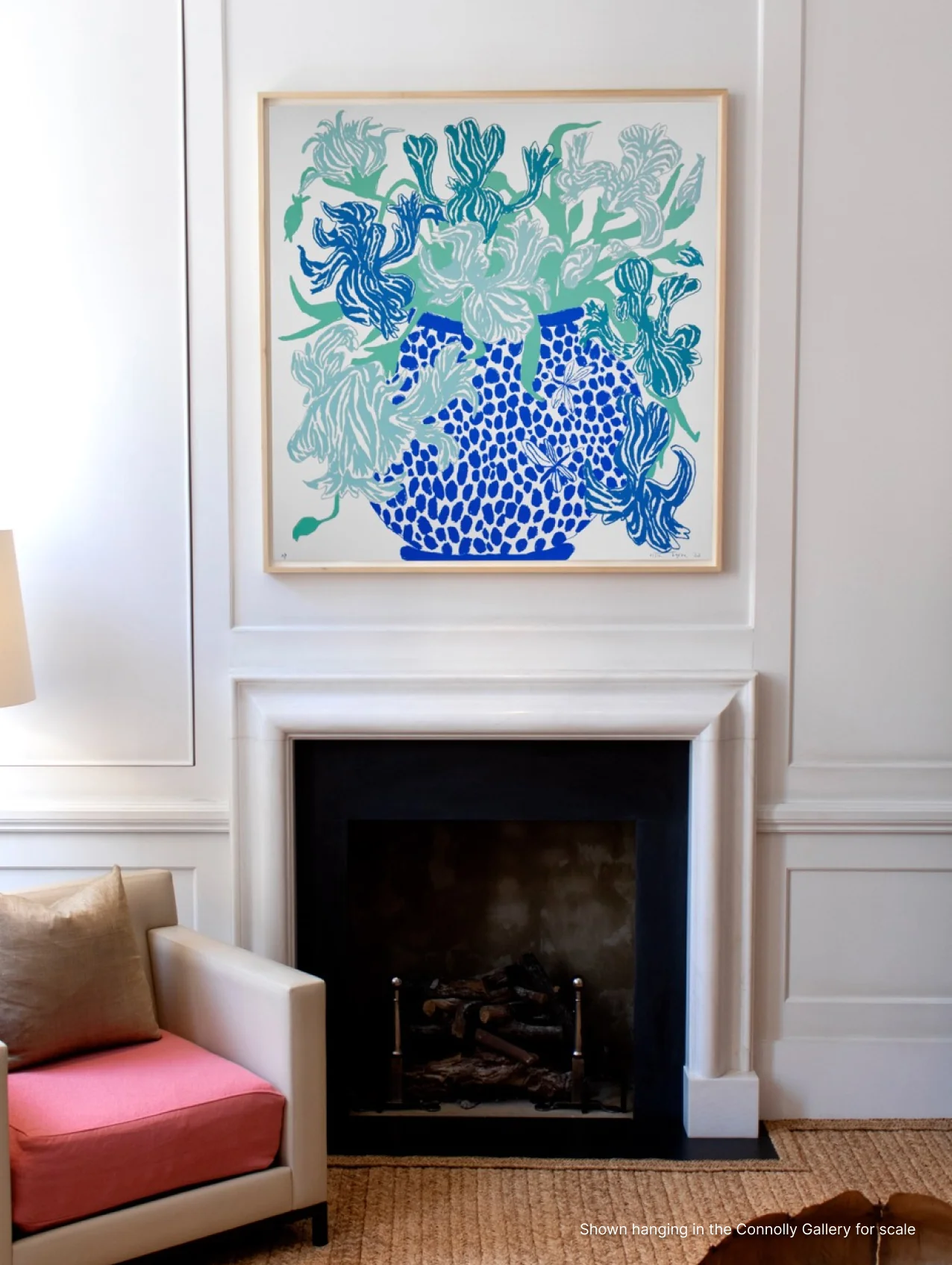 Blue Cut Flowers: Triptych Screen Print - Image 2