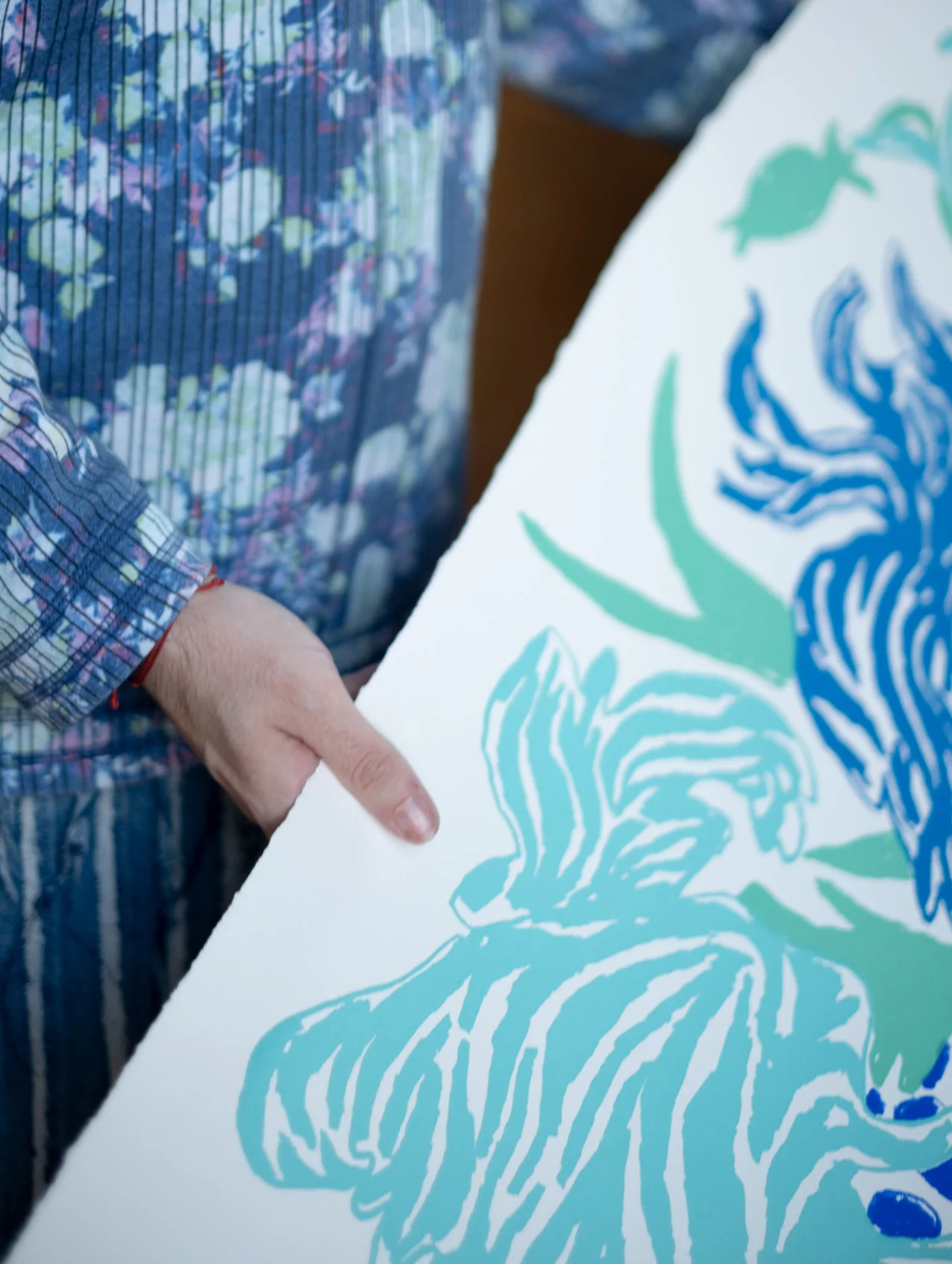 Blue Cut Flowers: Triptych Screen Print - Image 4