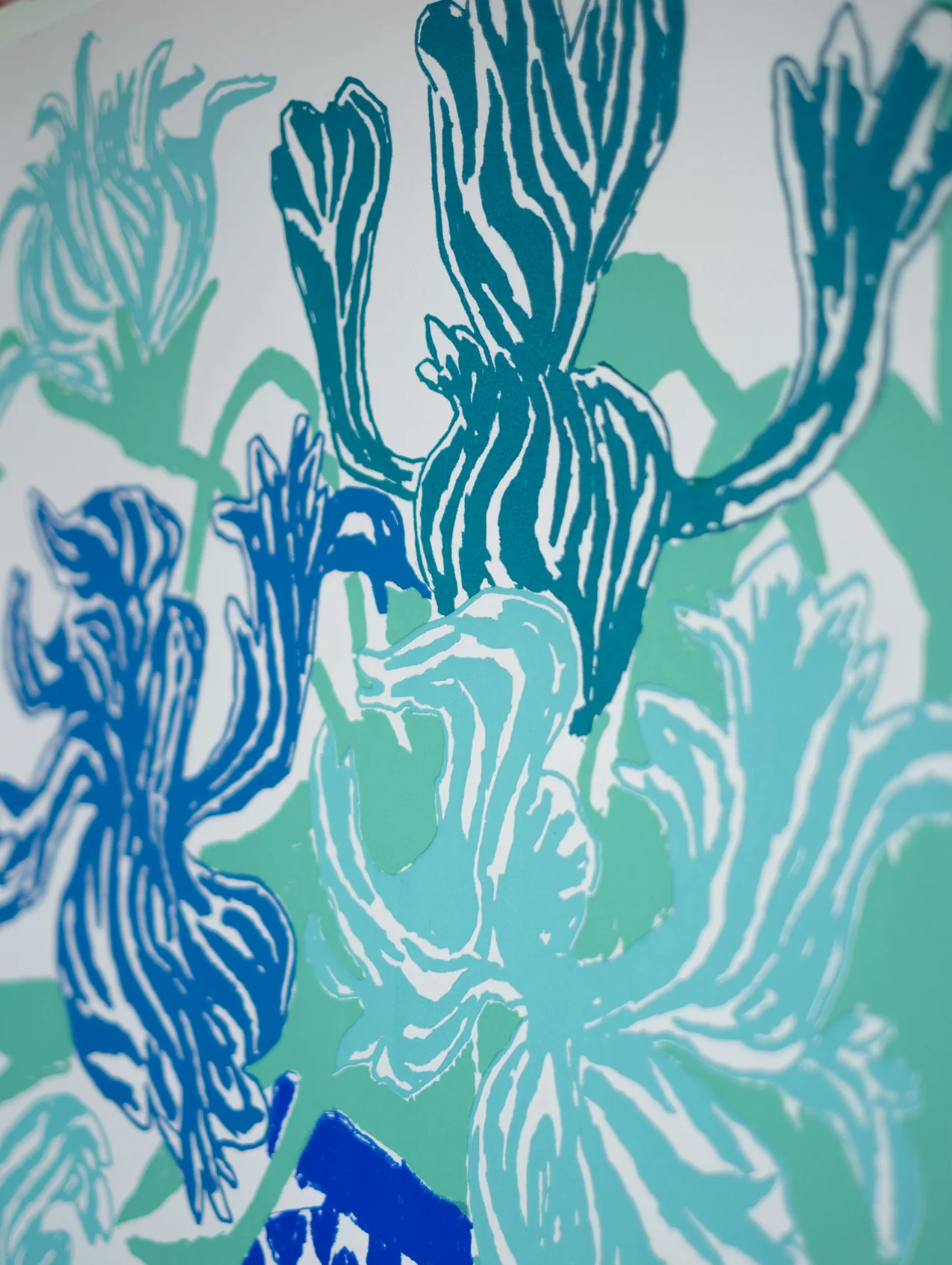 Blue Cut Flowers: Triptych Screen Print - Image 6