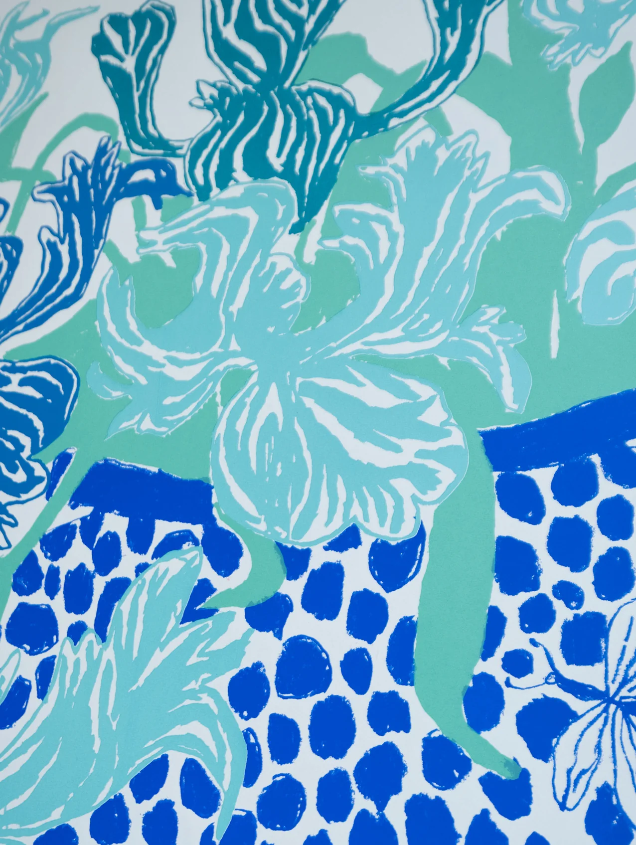 Blue Cut Flowers: Triptych Screen Print - Image 7
