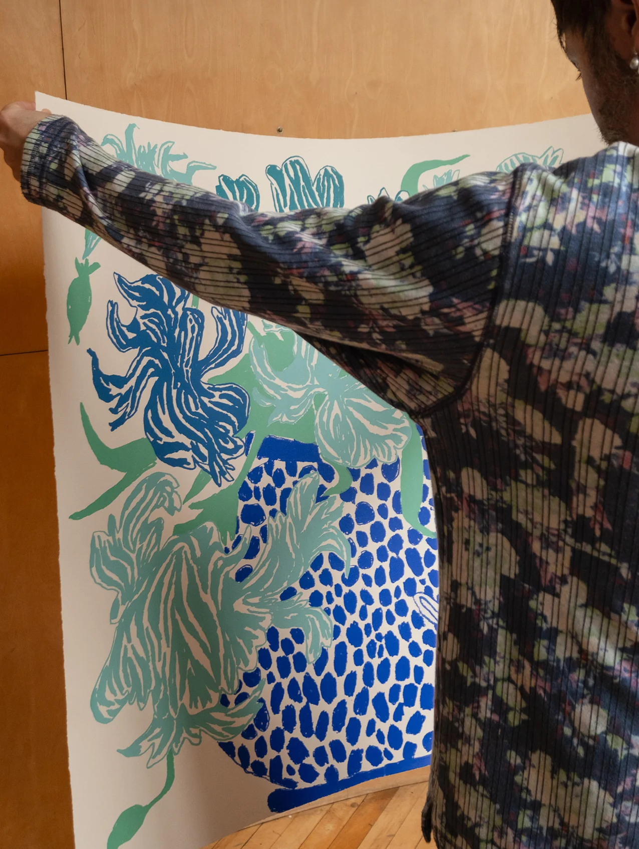 Blue Cut Flowers: Triptych Screen Print - Image 9