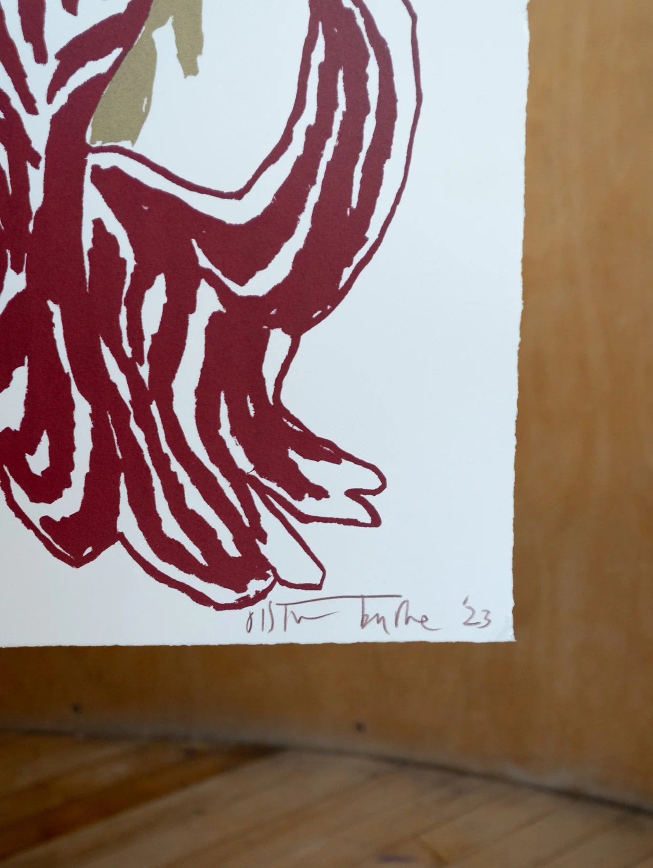 Pink Brown Cut Flowers: Triptych Screen Print - Image 7