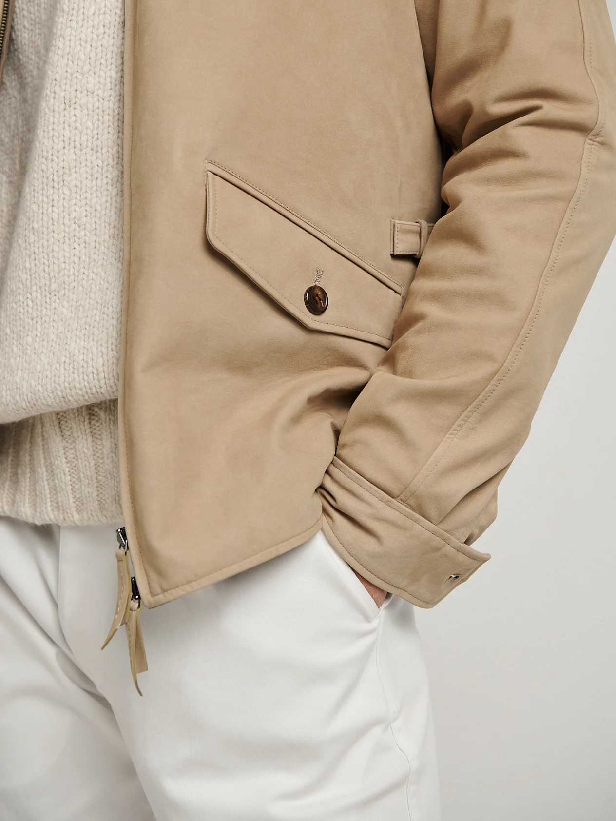Beige Driving Blouson - Image 5