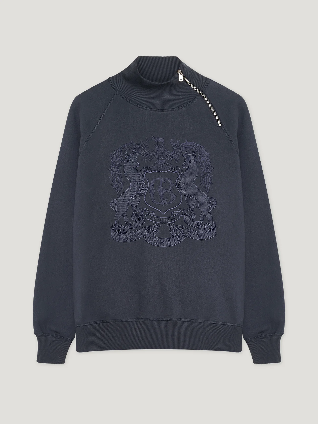 Navy Embroidered Driving Sweatshirt - Image 4