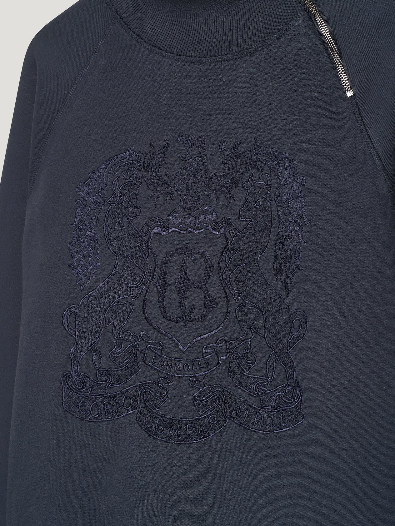 Navy Embroidered Driving Sweatshirt - Image 5