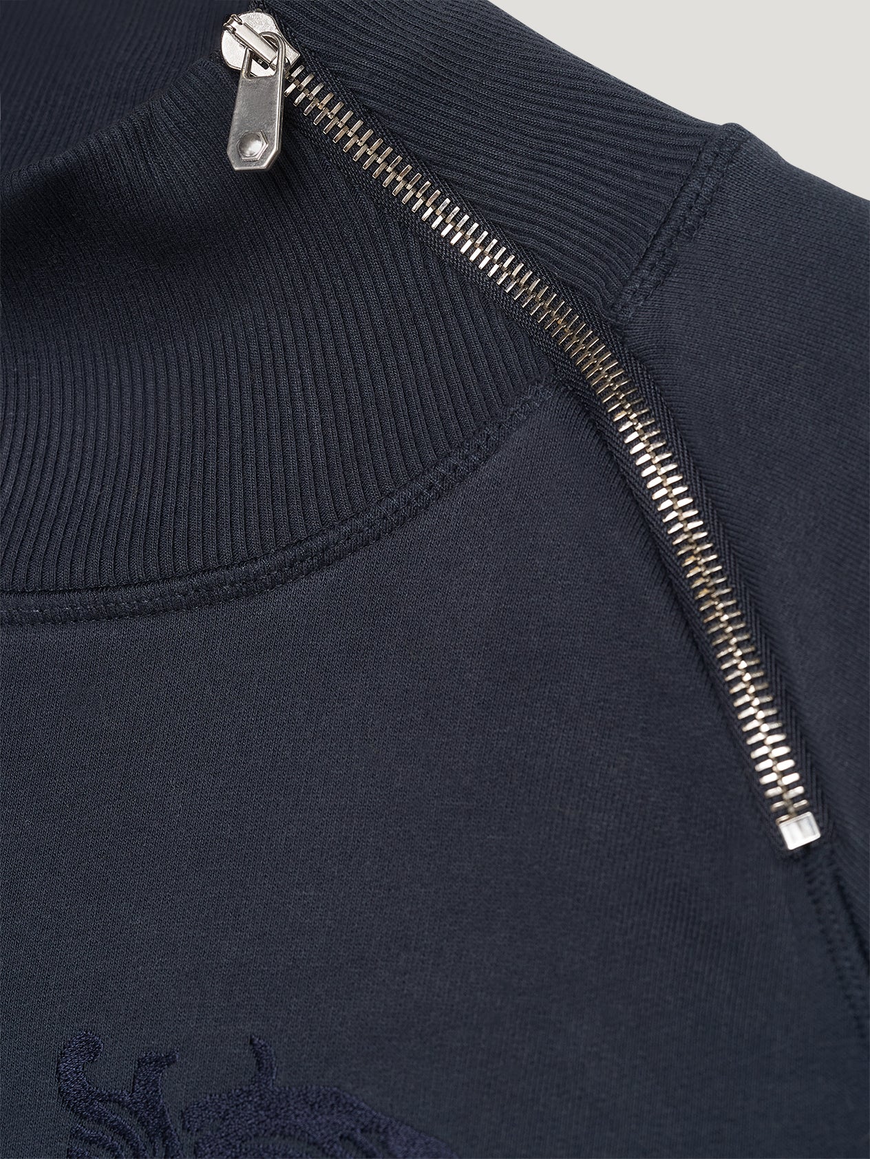 Navy Embroidered Driving Sweatshirt - Image 6