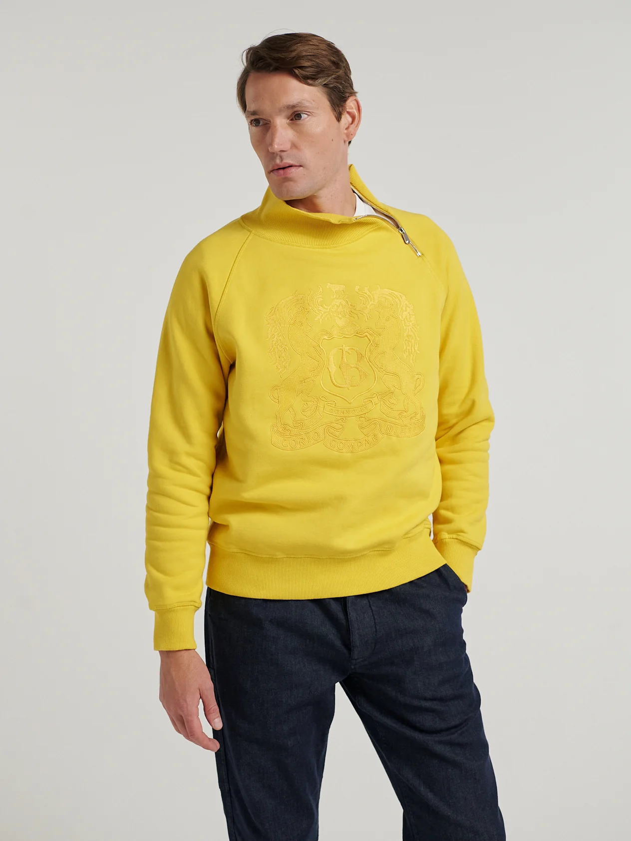 Yellow Embroidered Driving Sweatshirt - Image 3