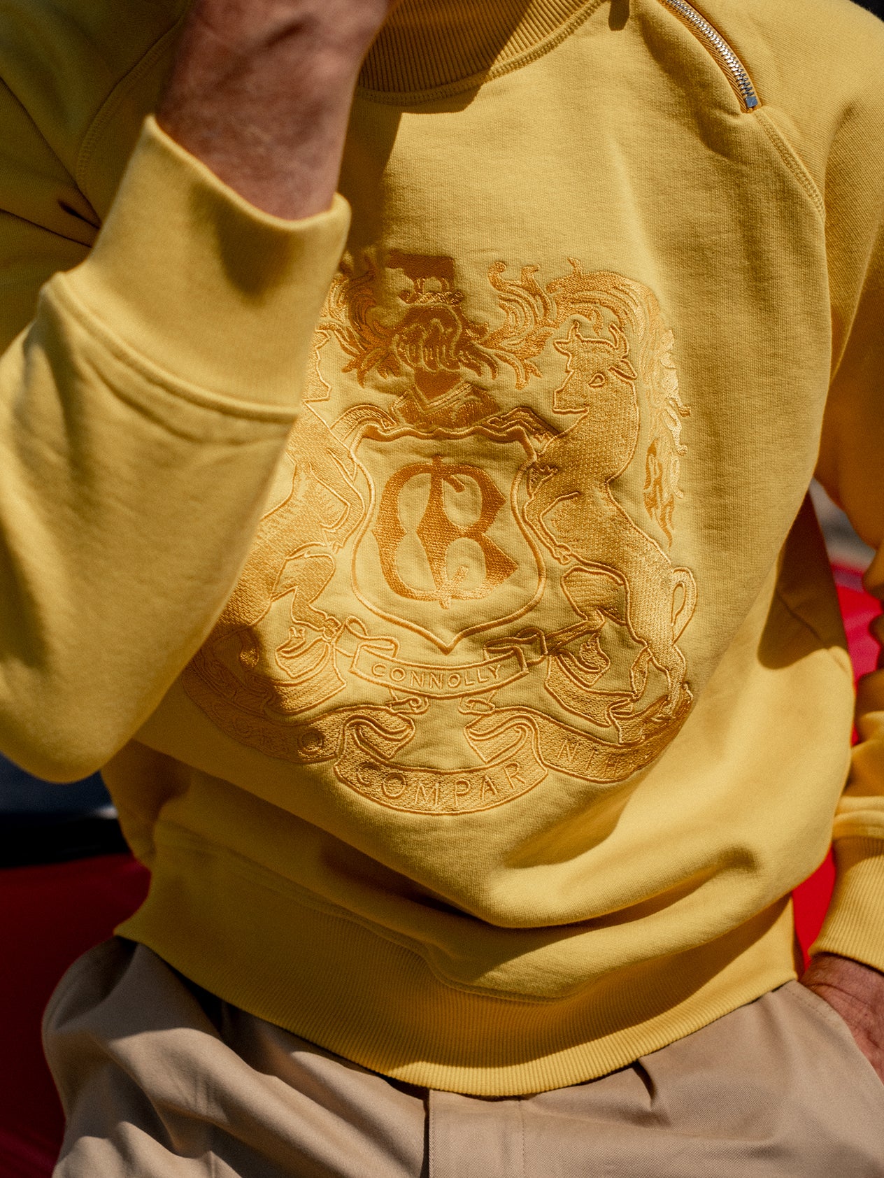 Yellow Embroidered Driving Sweatshirt - Image 8