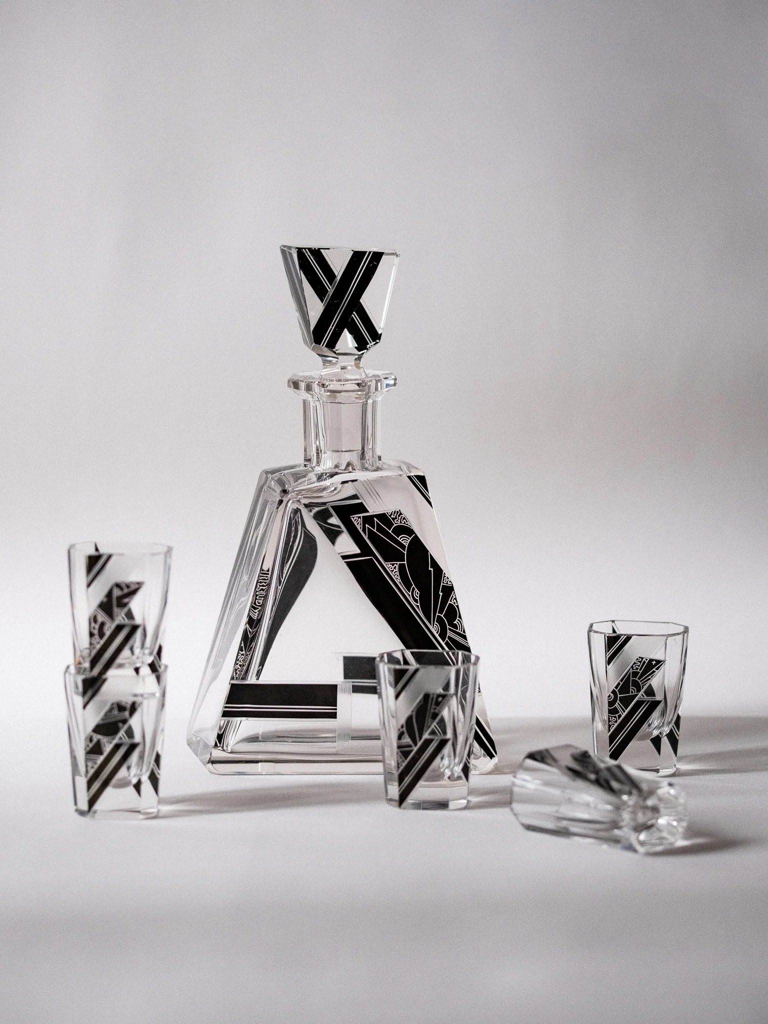 Glass Decanter Set By Karl Palda